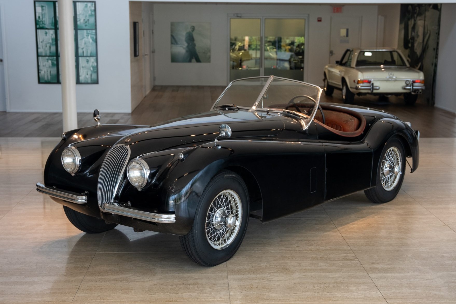 1954 Jaguar XK120 for Sale – Black Roadster with Red Leather
