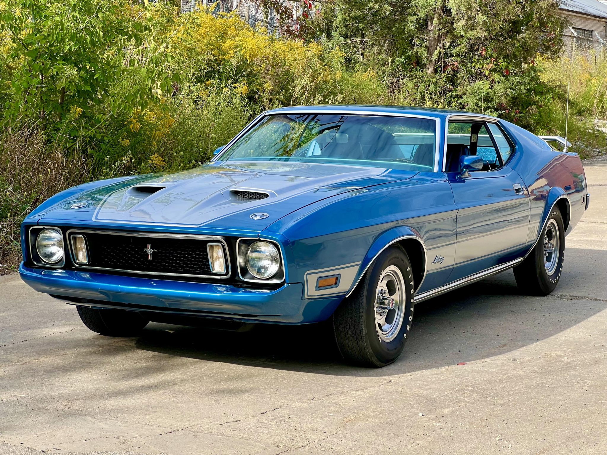 1973 Ford Mustang 1969-1973 zu verkaufen – Blue-Glow-Fastback mit 351-Cleveland-V8