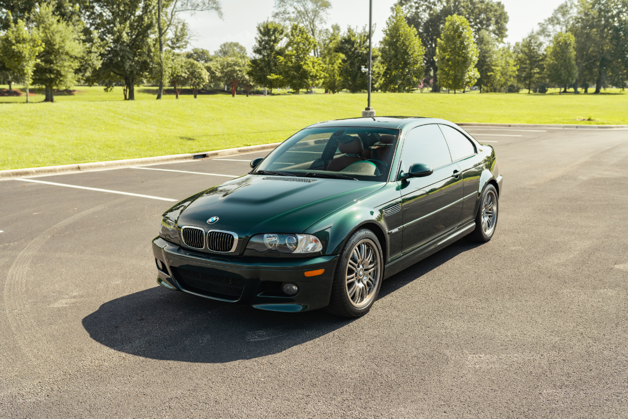 2002 BMW E46 M3 zu verkaufen – Oxford-Green-SMG-Coupé mit Cinnamon-Leder