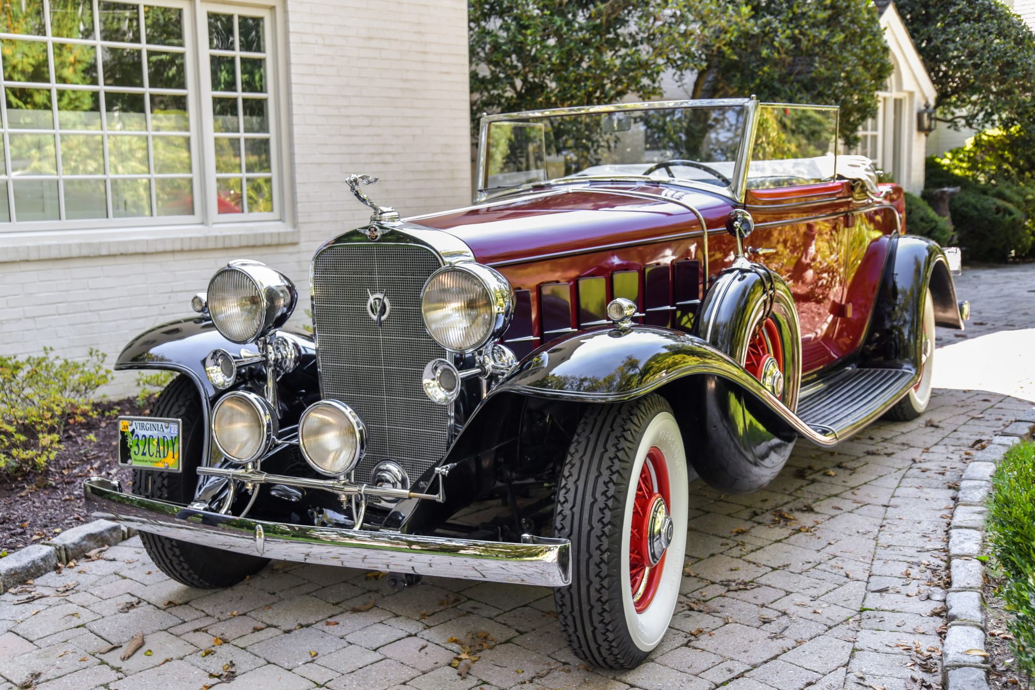 1932 Cadillac V8 zu verkaufen – Sealing-Wax-Red-Cabriolet mit 353ci-V8