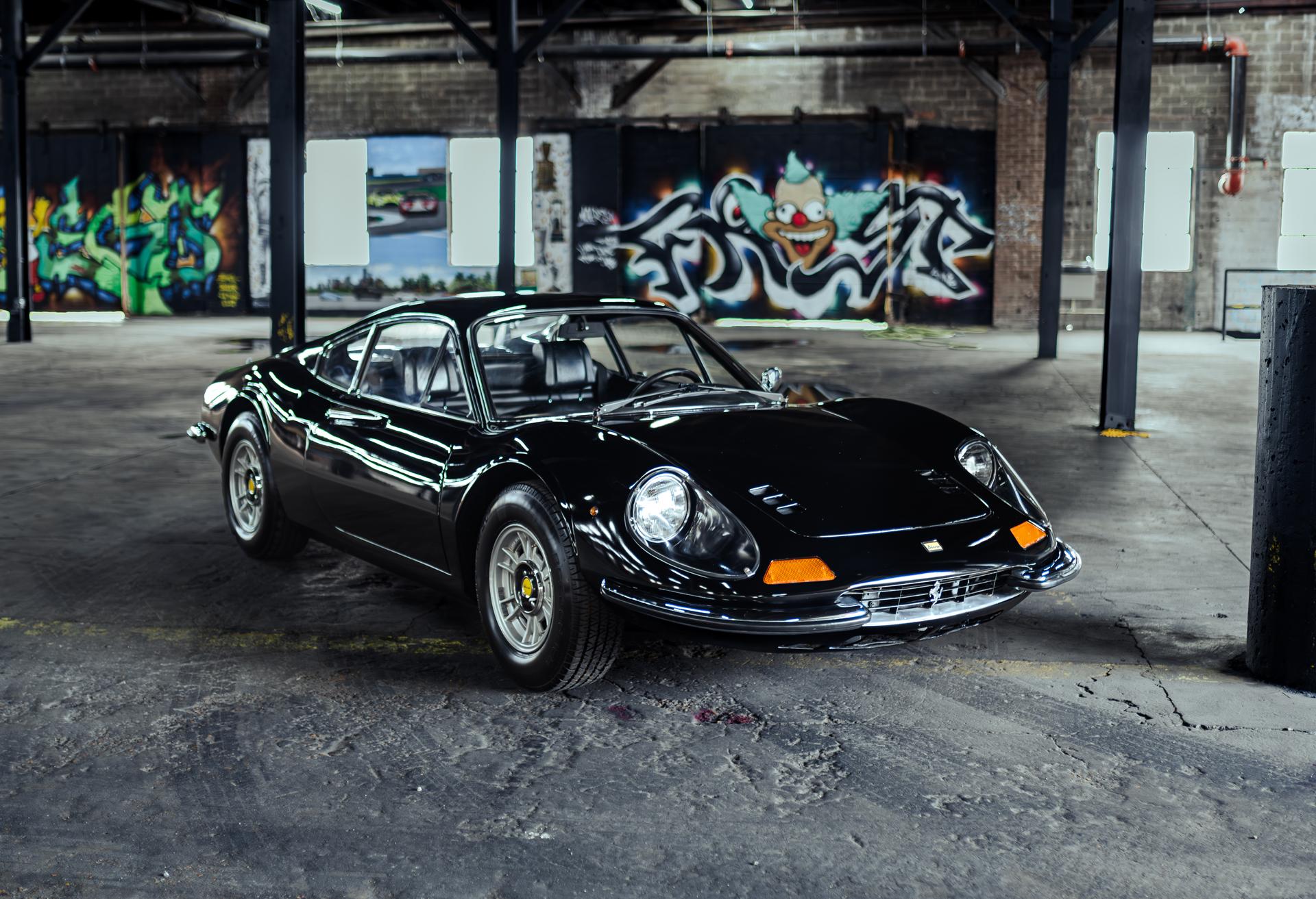 1971 Ferrari Dino zu verkaufen – Schwarzes M-Series V6-Coupé mit Fünfganggetriebe