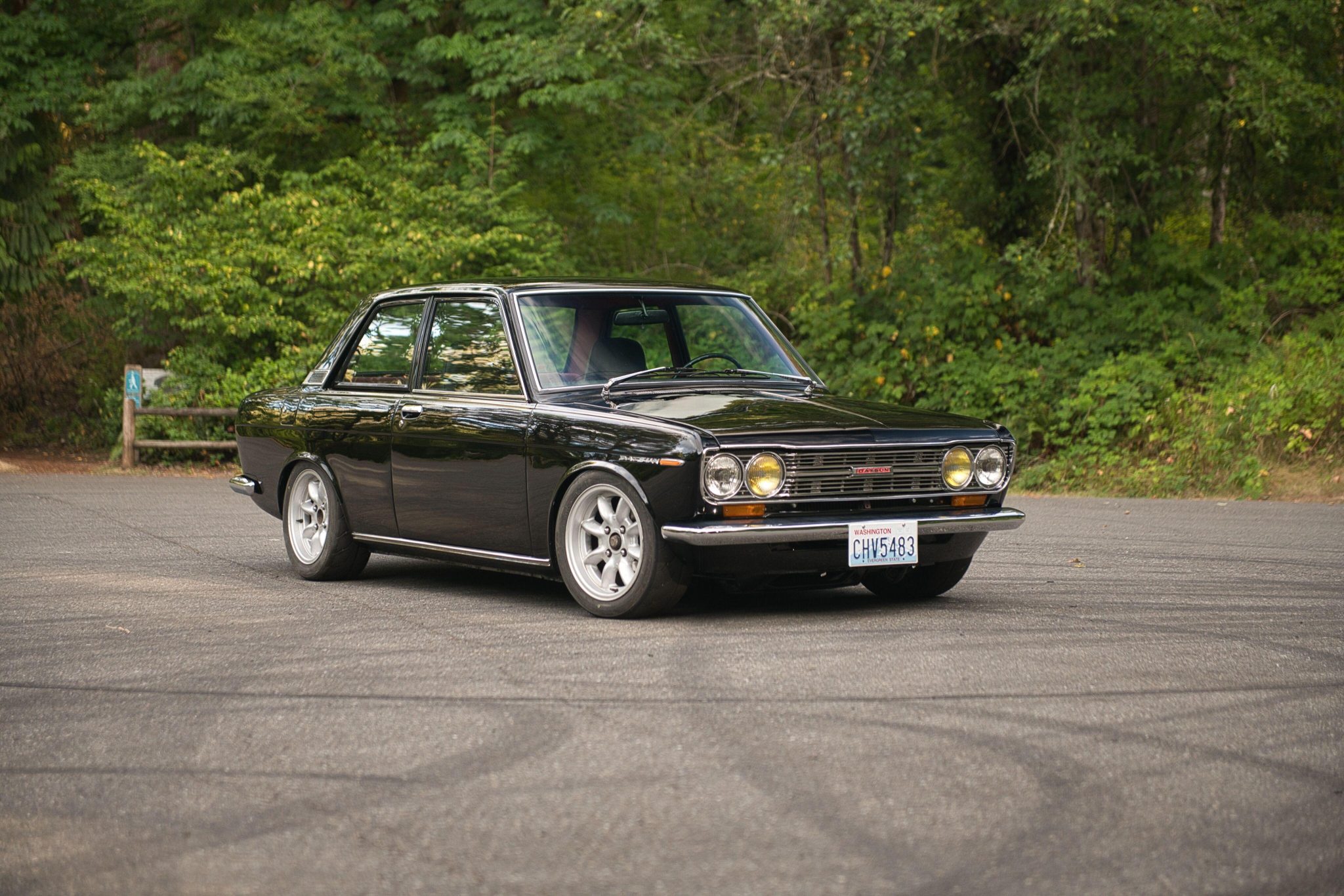 Datsun 510 1968 à moteur L18 et boîte quatre rapports à vendre – Berline sportive noire préparée