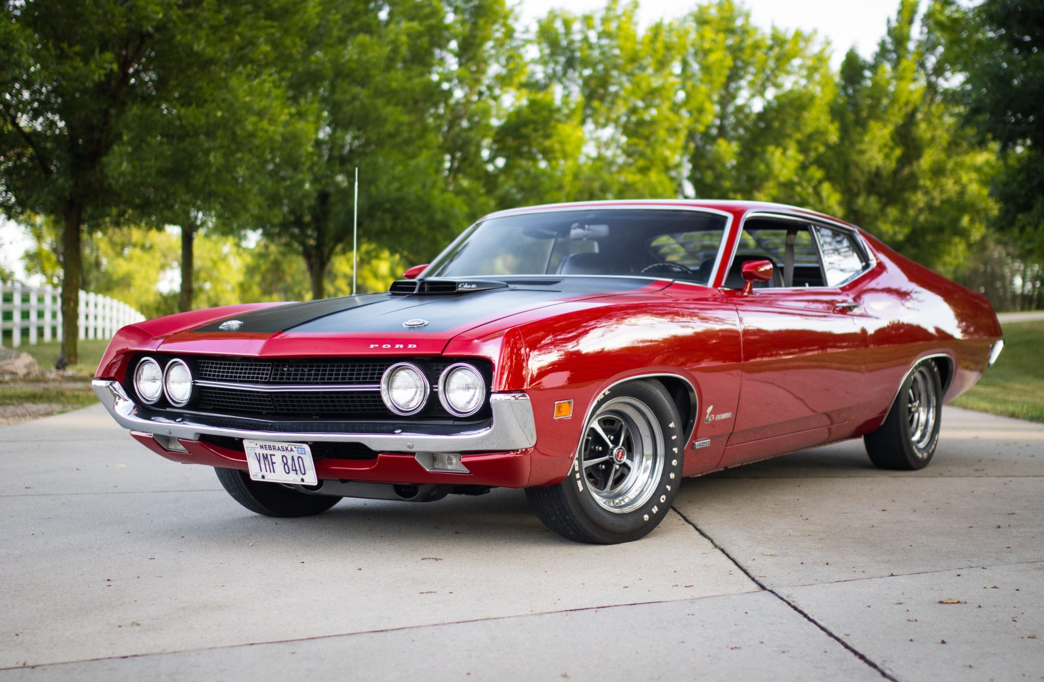 1970 Ford Torino zu verkaufen – Rotes 429ci-V8-Coupé mit Vierganggetriebe