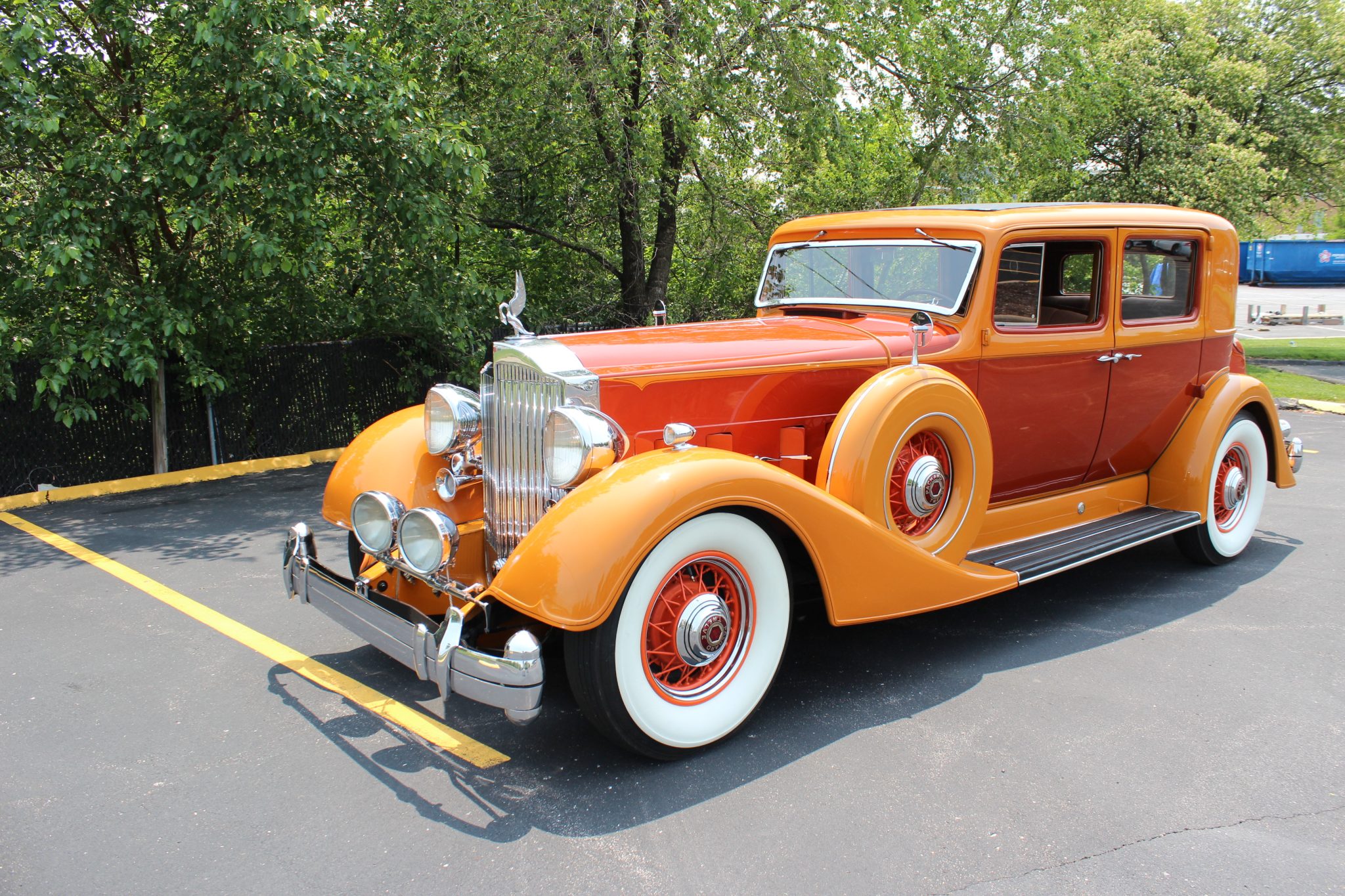 1934 Packard Twelve for Sale – Two-Tone Orange V12 Club Sedan