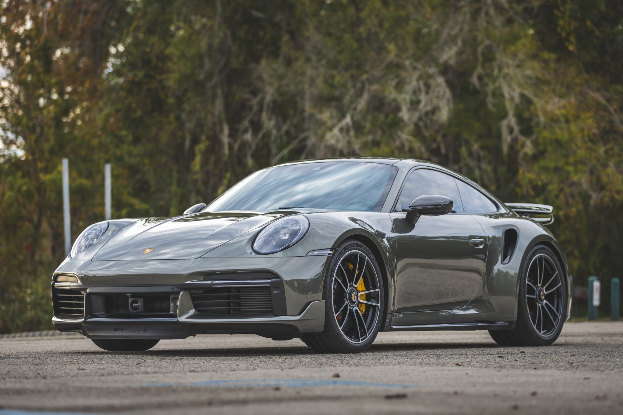 2021 Porsche 992 Turbo à vendre – Coupé Aventurine Green biturbo à transmission intégrale
