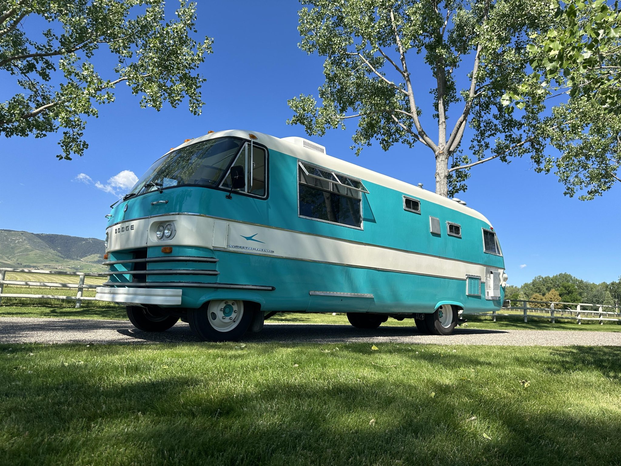 1963 Dodge Motor Home for Sale – Turquoise and White V8 Vintage RV