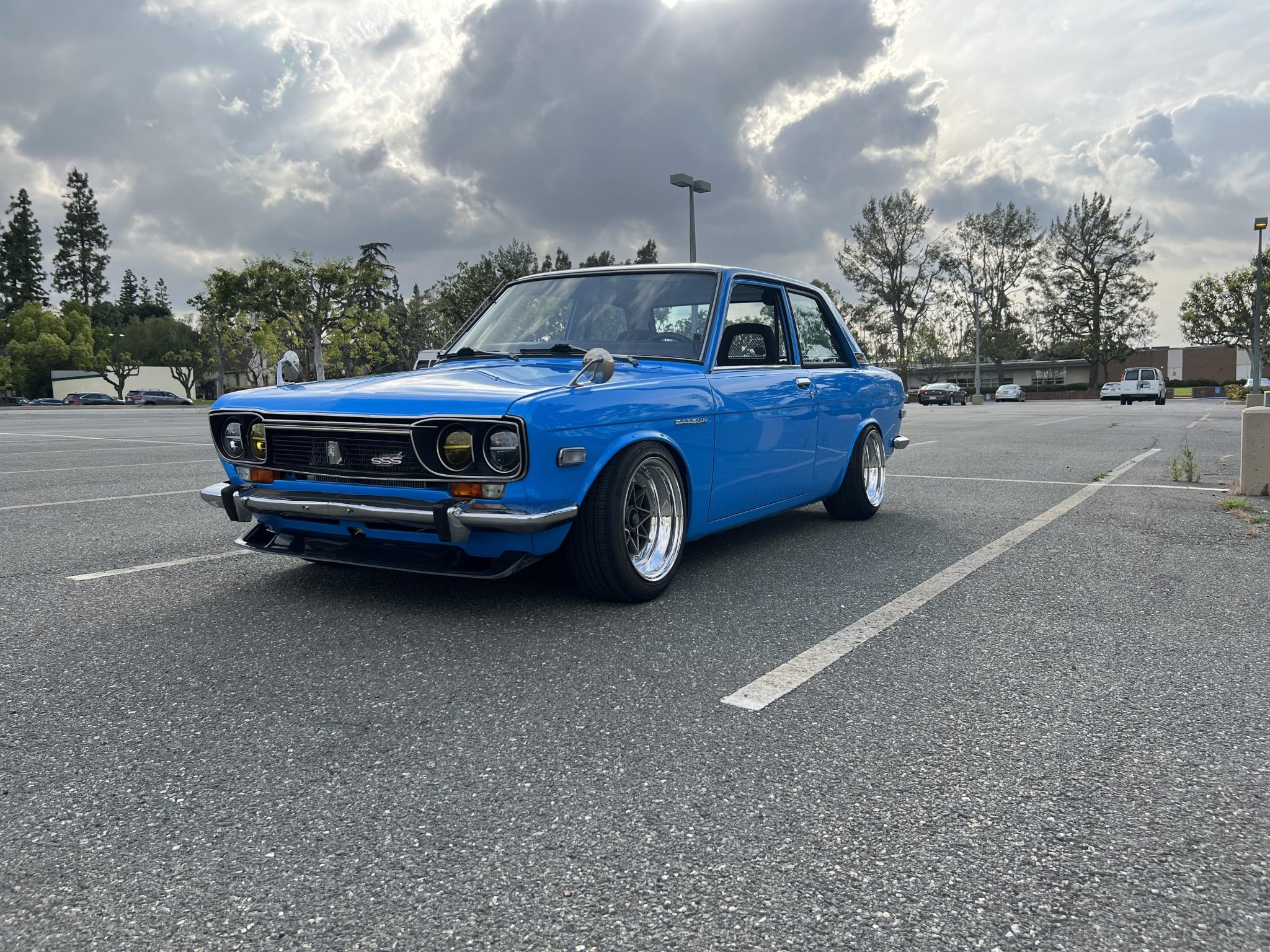1973 Datsun 510 zu verkaufen – Blue Fünfgang-Klassiker mit Recaro-Sitzen
