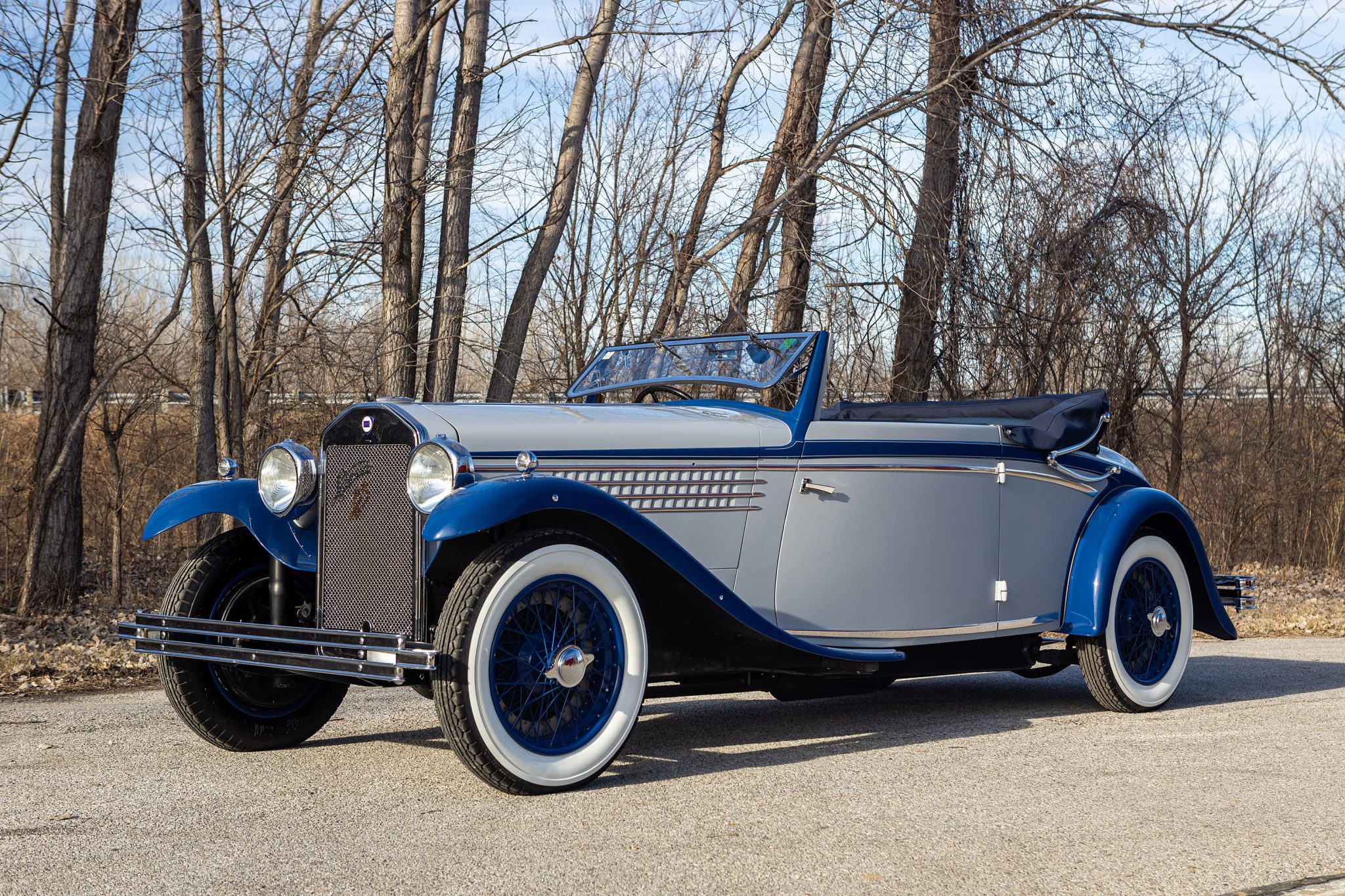 1930 Lancia Dilambda Cabriolet by Carlton Carriage Co. à vendre – Cabriolet V8 unique Gray et Blue
