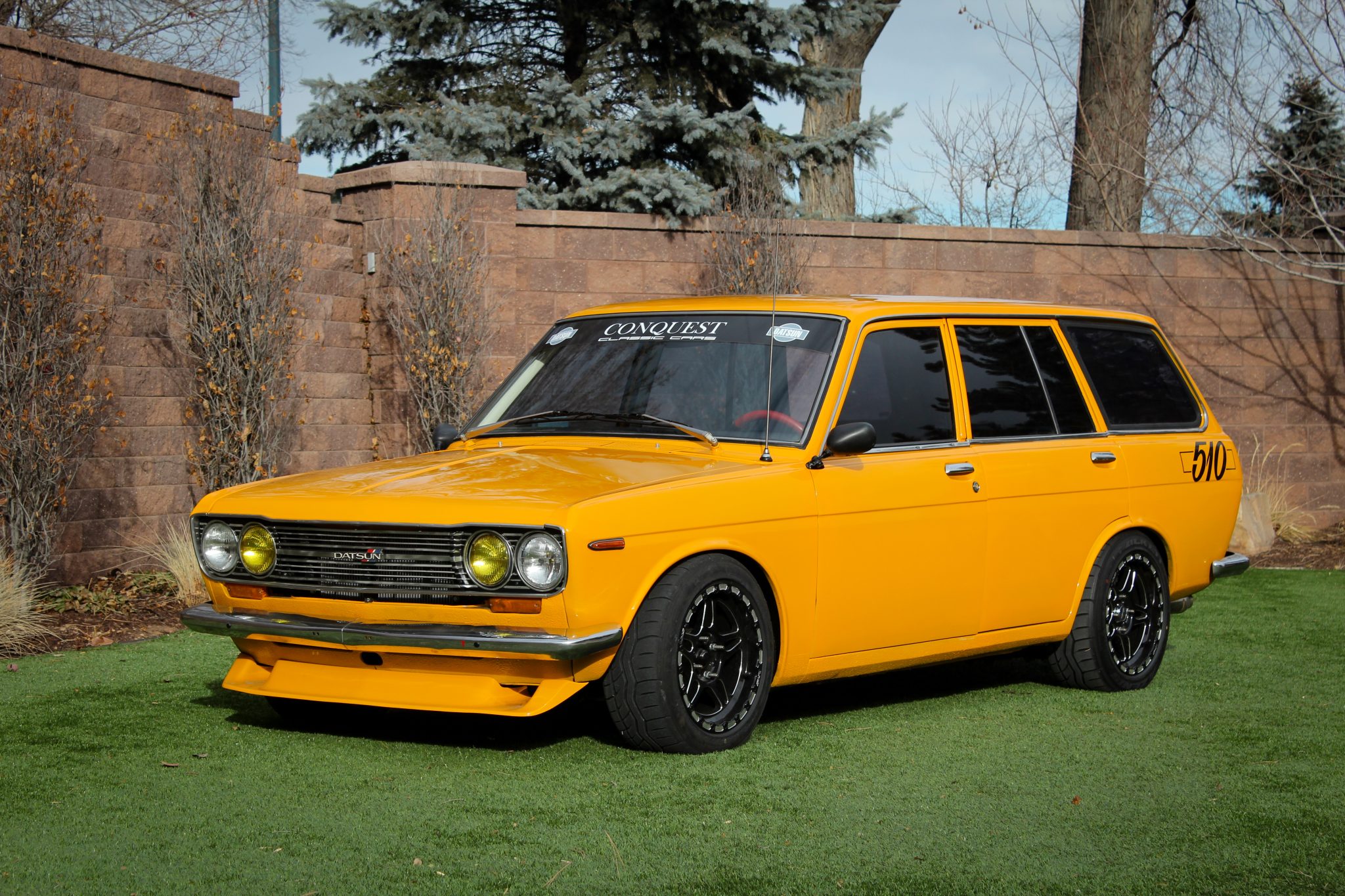 1972 Datsun 510 à vendre – Break jaune 1,8 litre à cinq vitesses