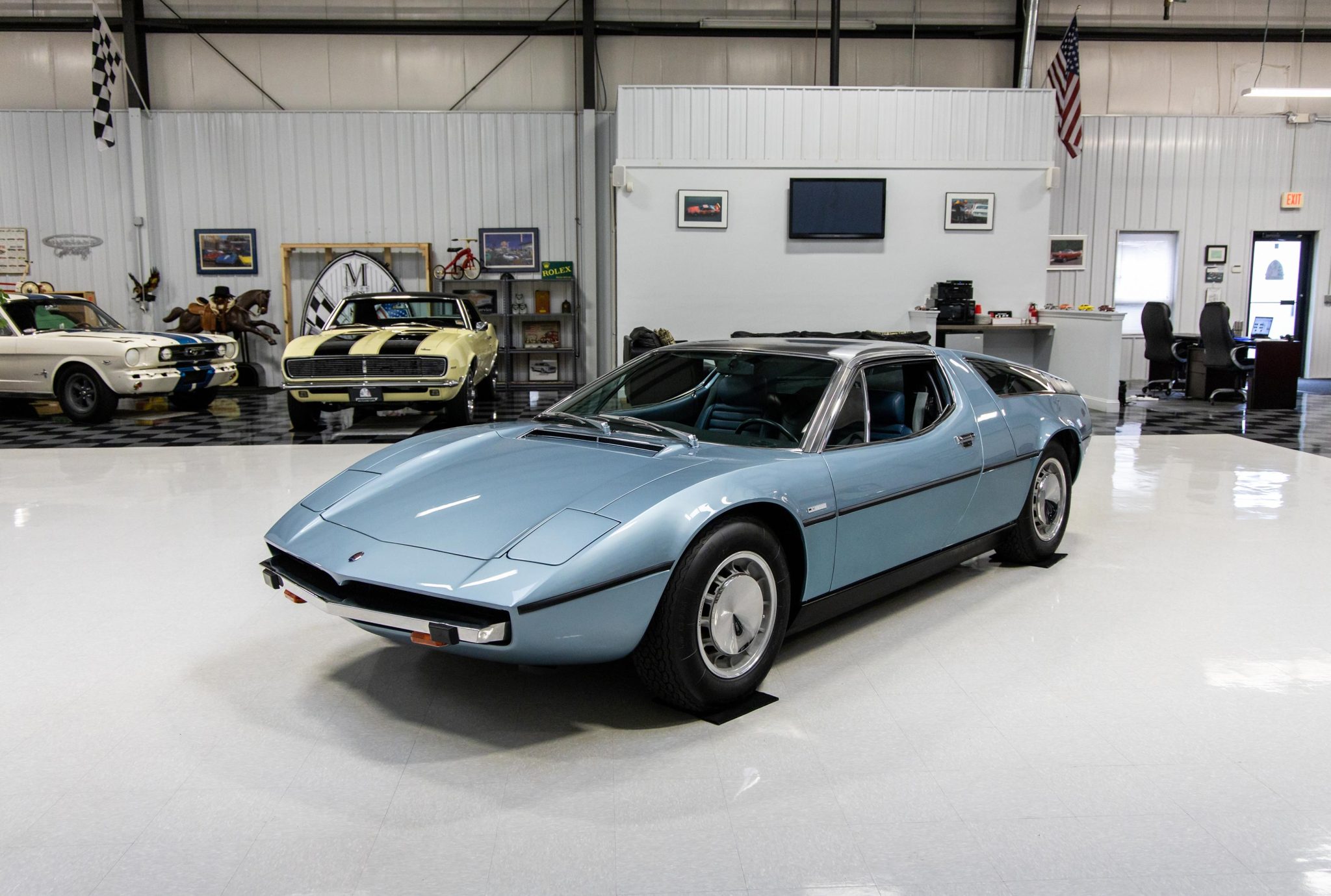 1974 Maserati Bora for Sale – Light Blue 4.9-Liter V8