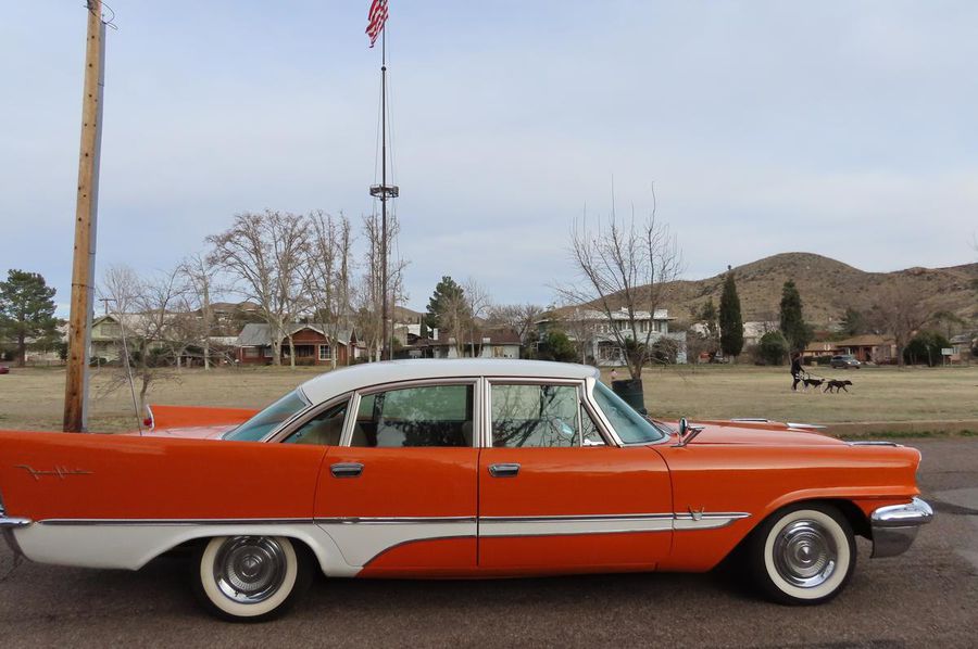 1957 DeSoto Fireflite 4 Door Sedan, Hardtop And Matching Big Fin Boat