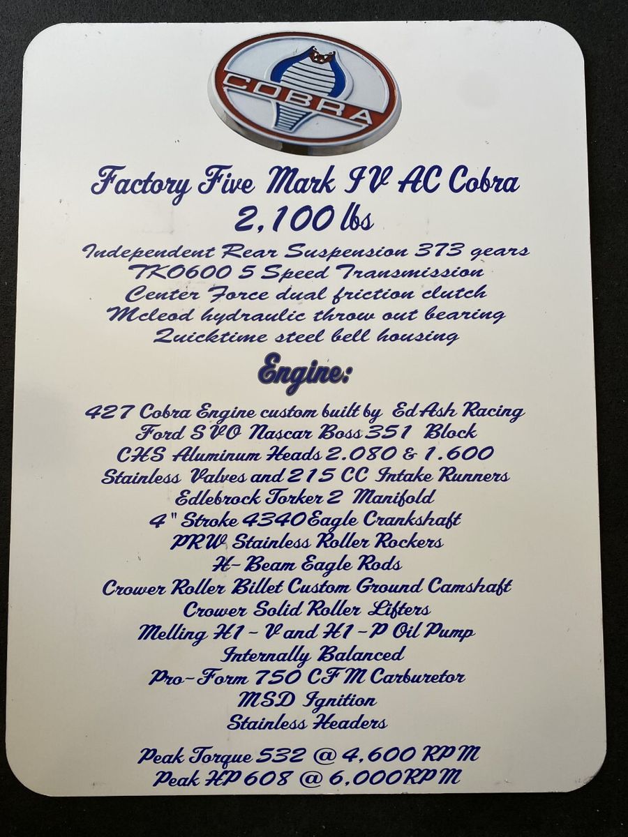 1965 Factory Five Cobra